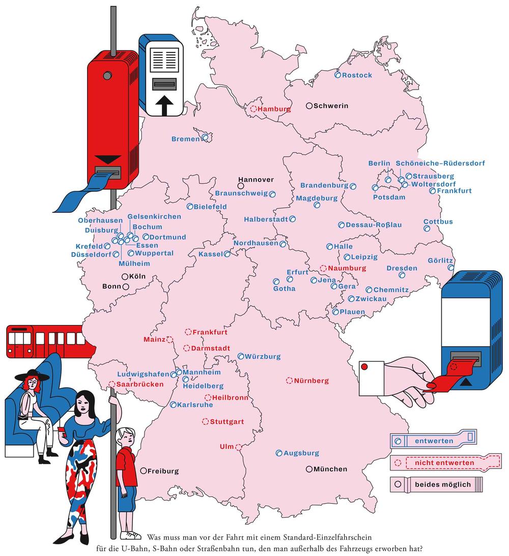Deutschlandkarte: Ticket abstempeln?