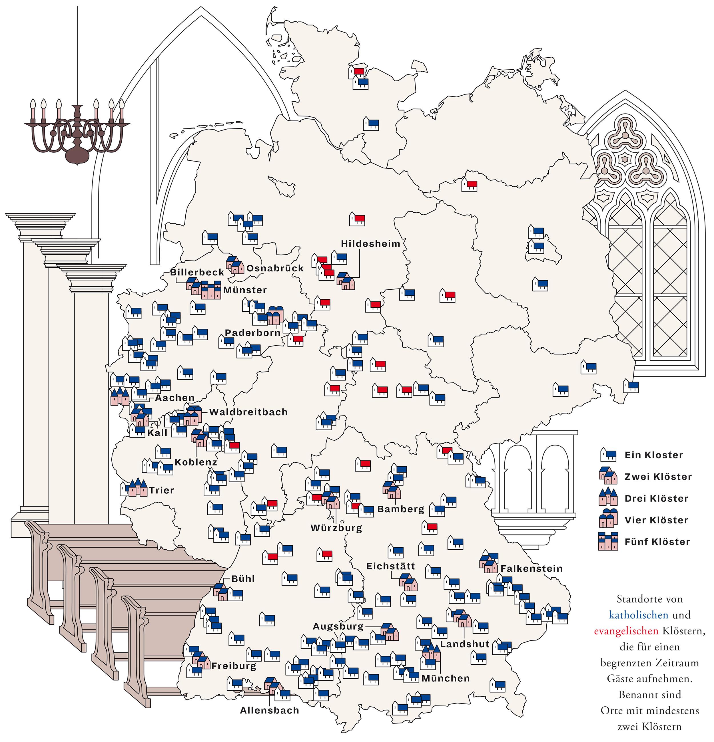 klöster deutschland karte Deutschlandkarte: Ins Kloster auf Zeit | ZEITmagazin