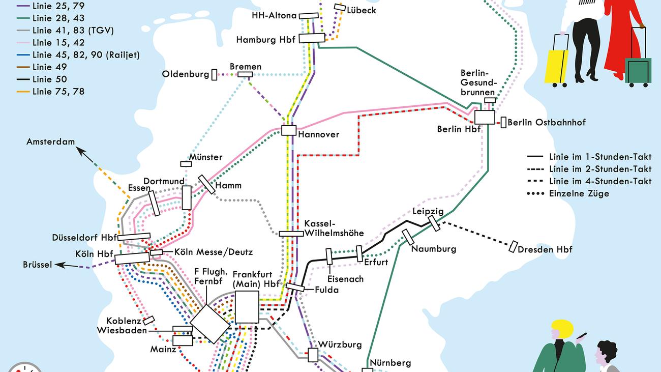 Deutschlandkarte: ICE-Linien | ZEITmagazin