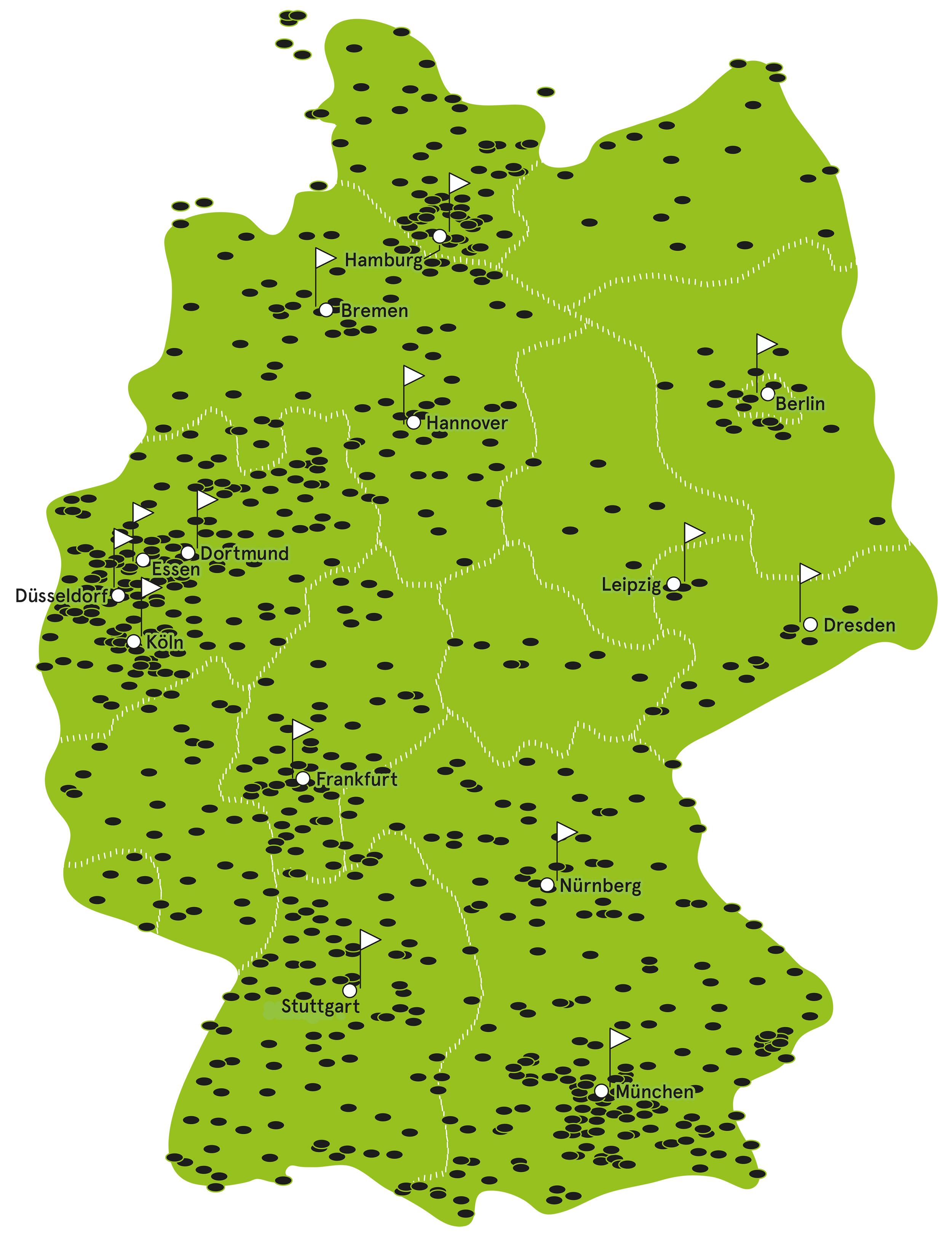 Deutschlandkarte: Golfclubs | ZEITmagazin