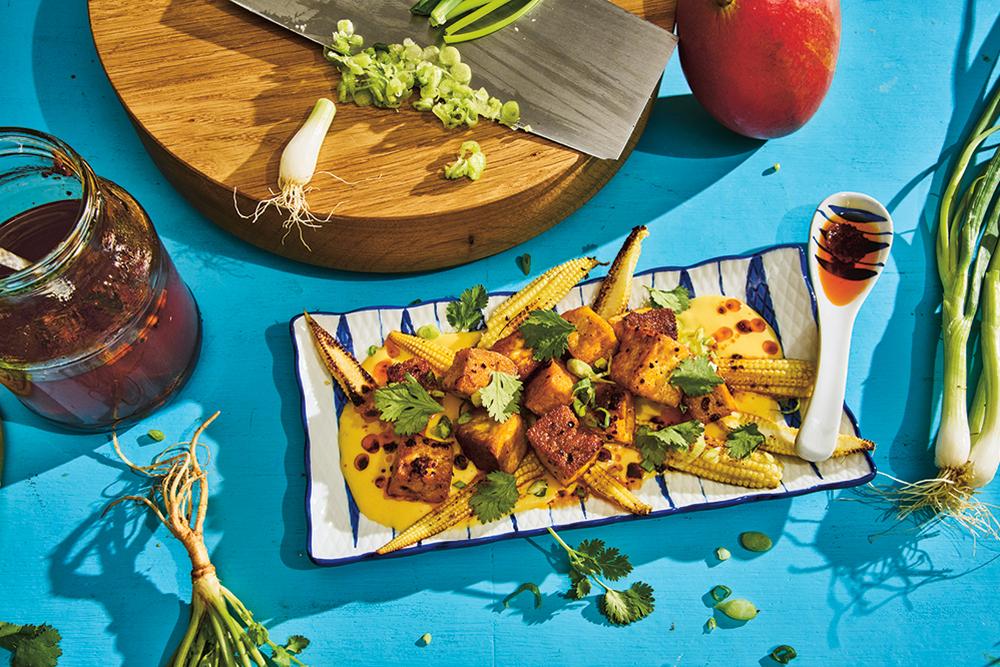 Mais-Chili-Mango-Tofu: Scharf, frisch und knusprig