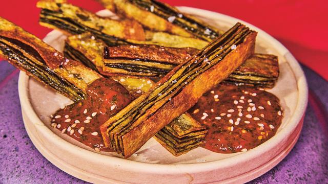 Kartoffel-Nori-Sticks mit Sukiyaki-Soße : Ist das Kunst oder sind das Pommes?