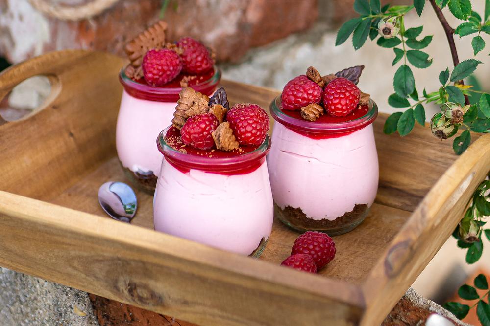 Himbeer-Cheesecake im Glas
