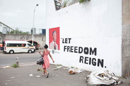 "Lasst die Freiheit regieren": Mandela-Graffito in der ehemaligen Township Umlazi