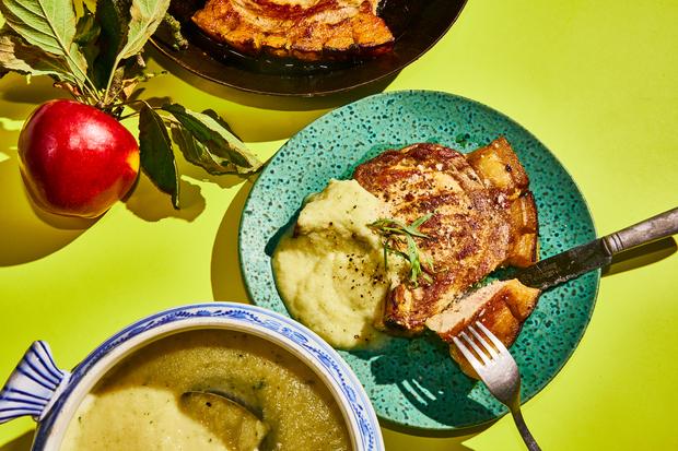 Schweinekotelett mit Apfelpüree: Schweinekotelett mit Apfelpüree ...