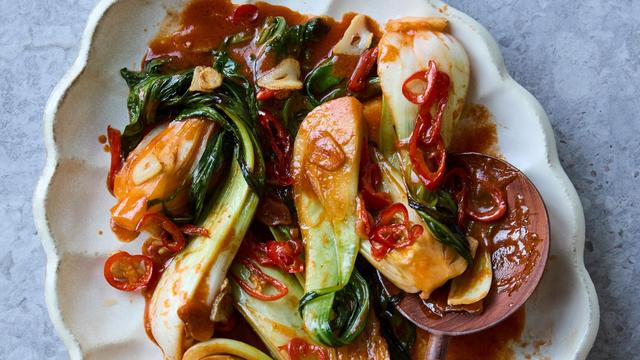 Pak Choi mit Gochujang-Butter : Schärfen Sie sich den ein