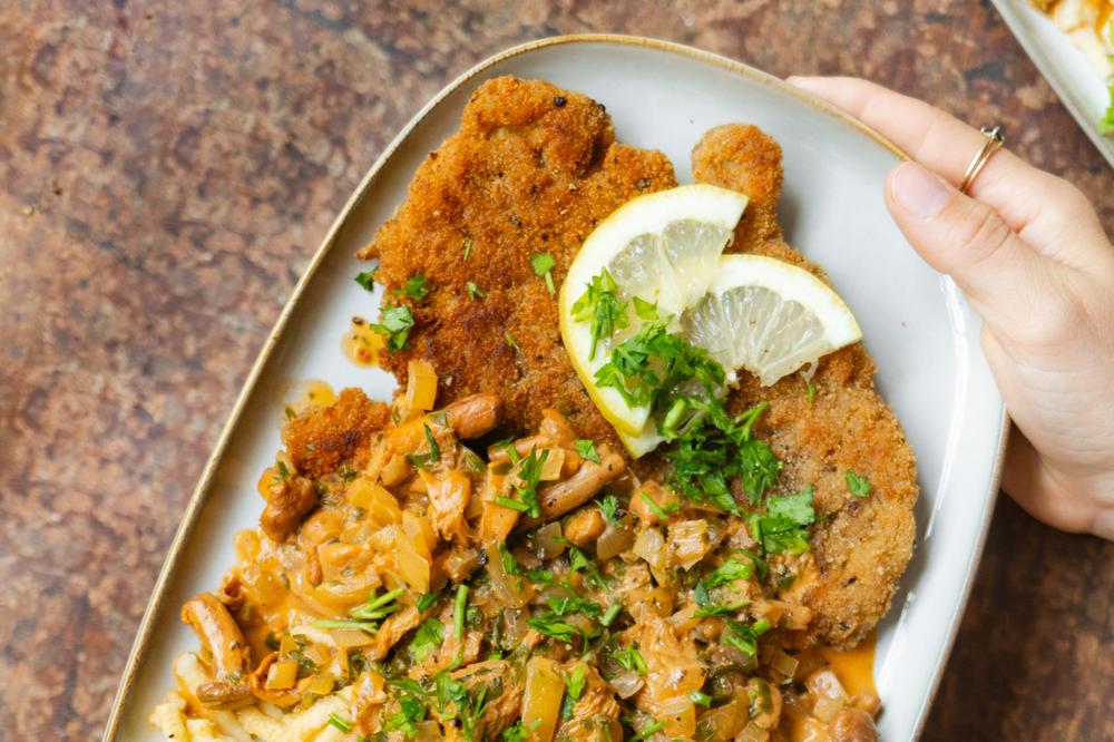 Veganes Jägerschnitzel: Für dieses Schnitzel ist kein Jäger nötig ...