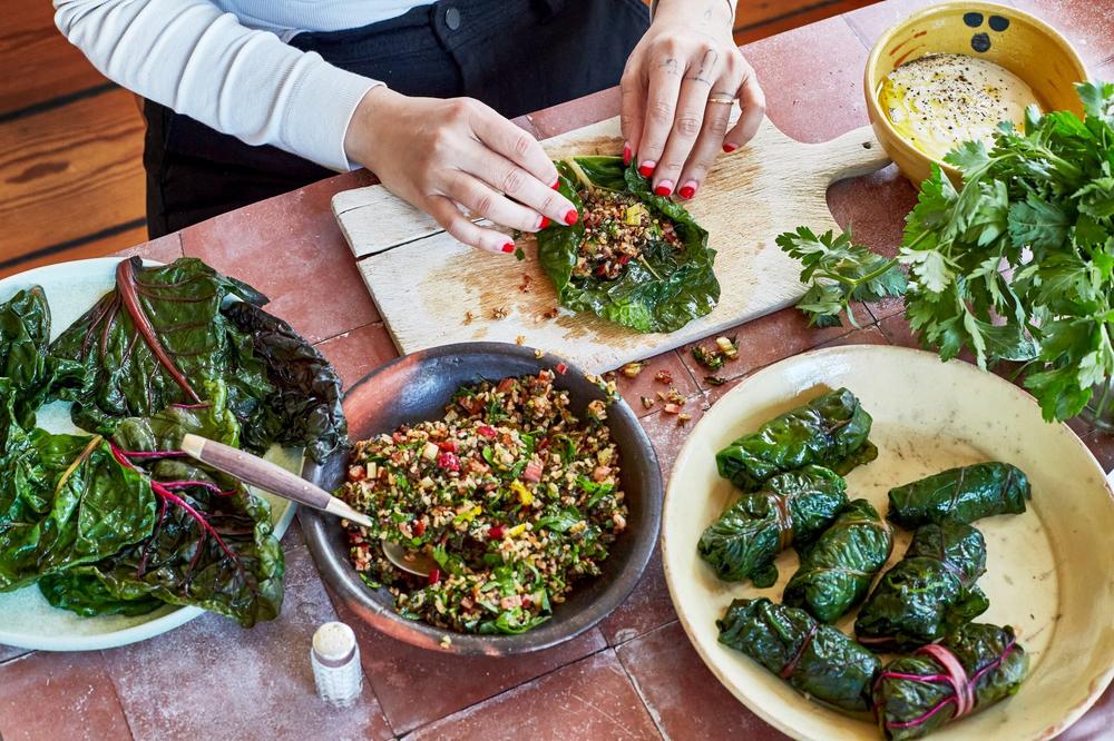  Mangoldblätter mit Bulgur-Kräutermischung