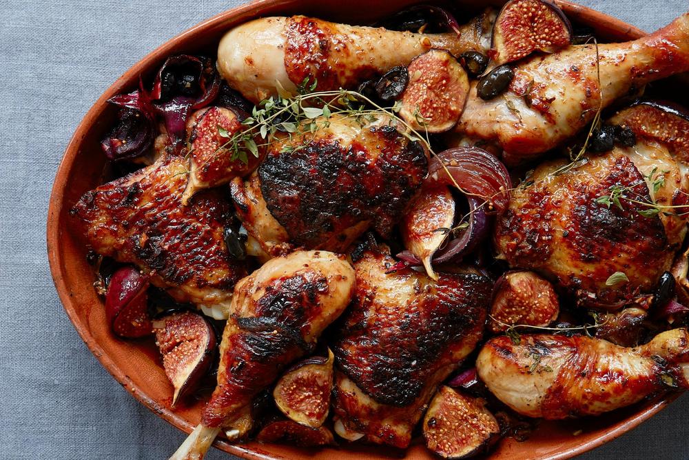 Gebratene Hähnchenschenkel mit Feigen: Nehmen Sie jetzt die Beine in ...