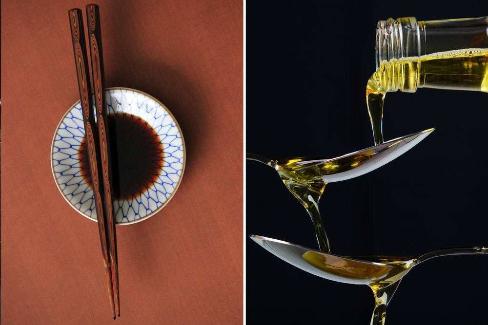 Asiatische Küche: Sojasoße ist nicht gleich Sojasoße – und wer aus Versehen zum falschen Sesamöl greift, wird den nussigen Geschmack vermissen.