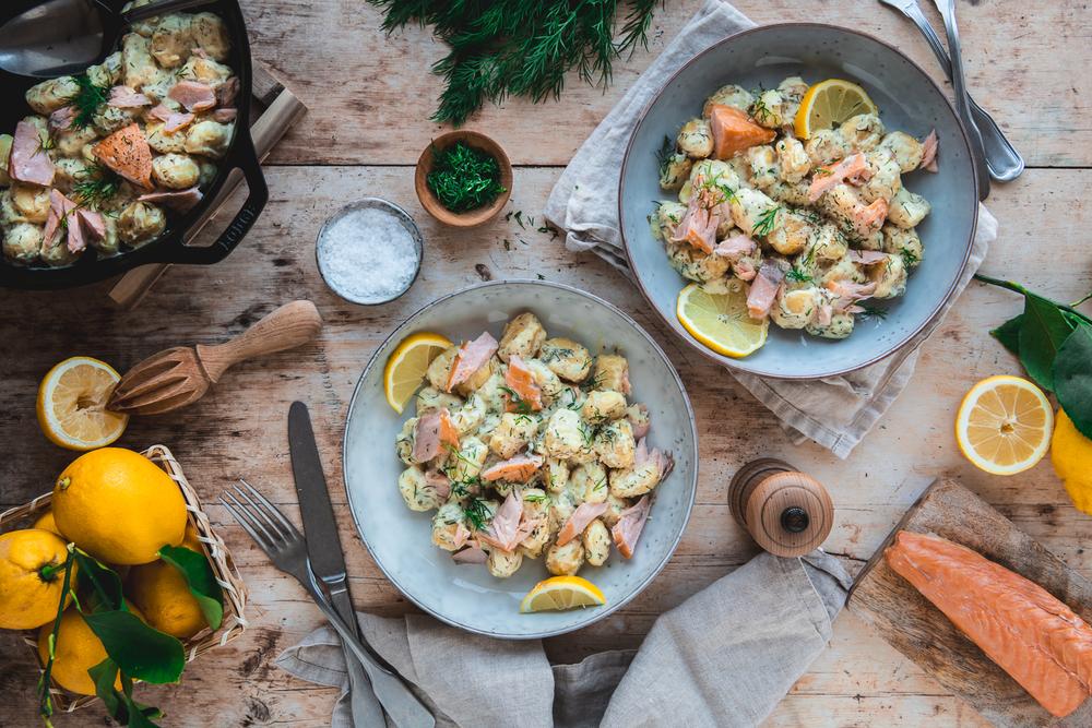  Gnocchi mit Stremellachs und Dill