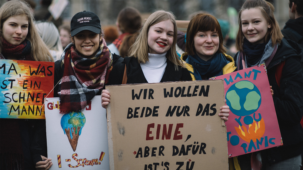 Eine Friday-for-Future-Demo in Berlin. 